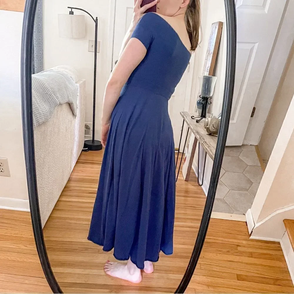 Free People Dance With Me Midi Dress in Cobalt Blue